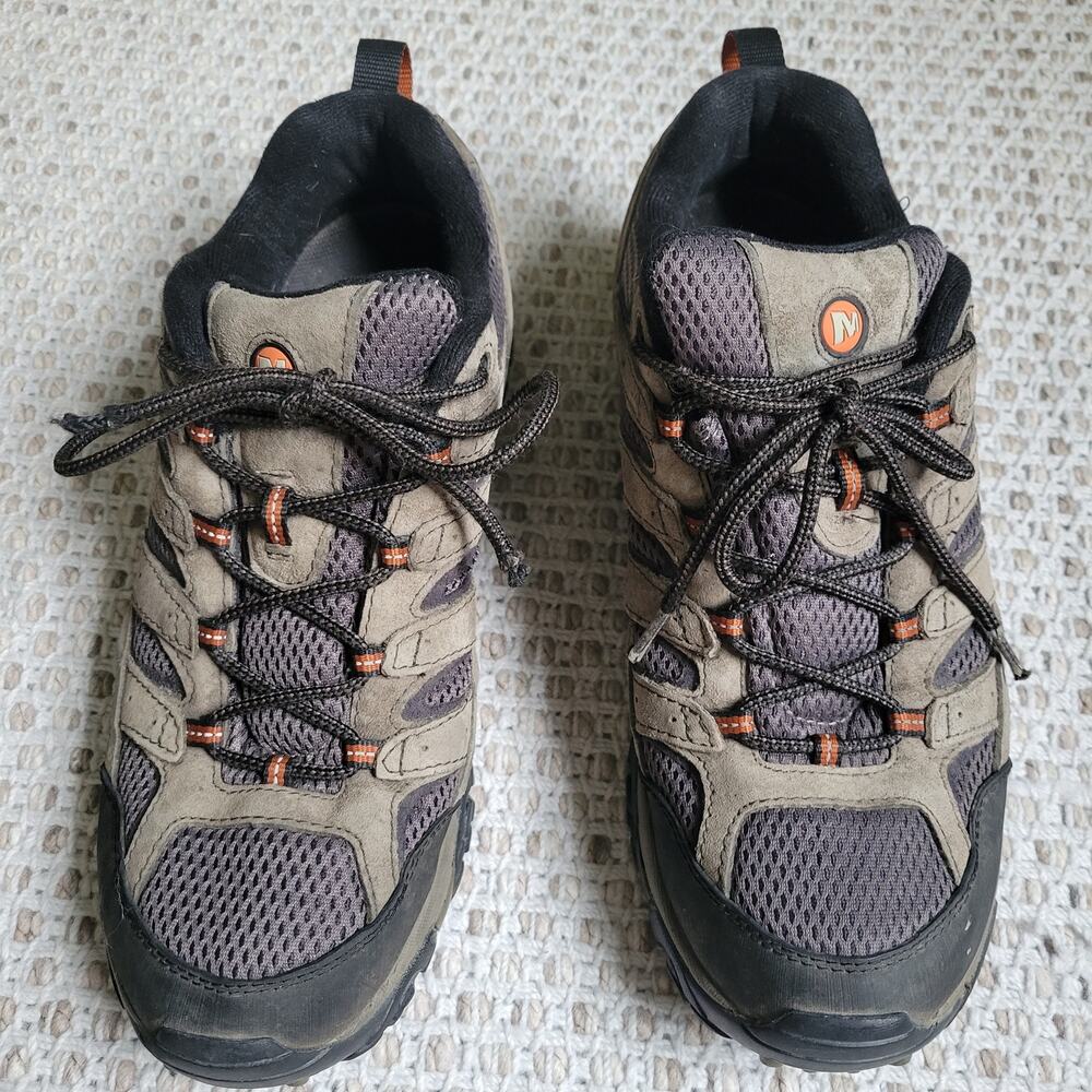 Merrell Mens 11 Moab 2 Vent Brown and Gray Waterproof Hiking Shoes - Picture 2 of 7